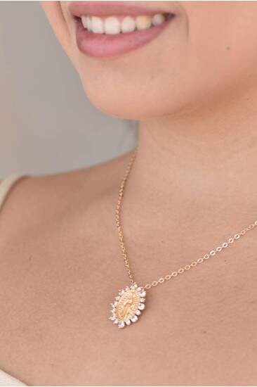 Colar Nossa Senhora das Graas cristal
