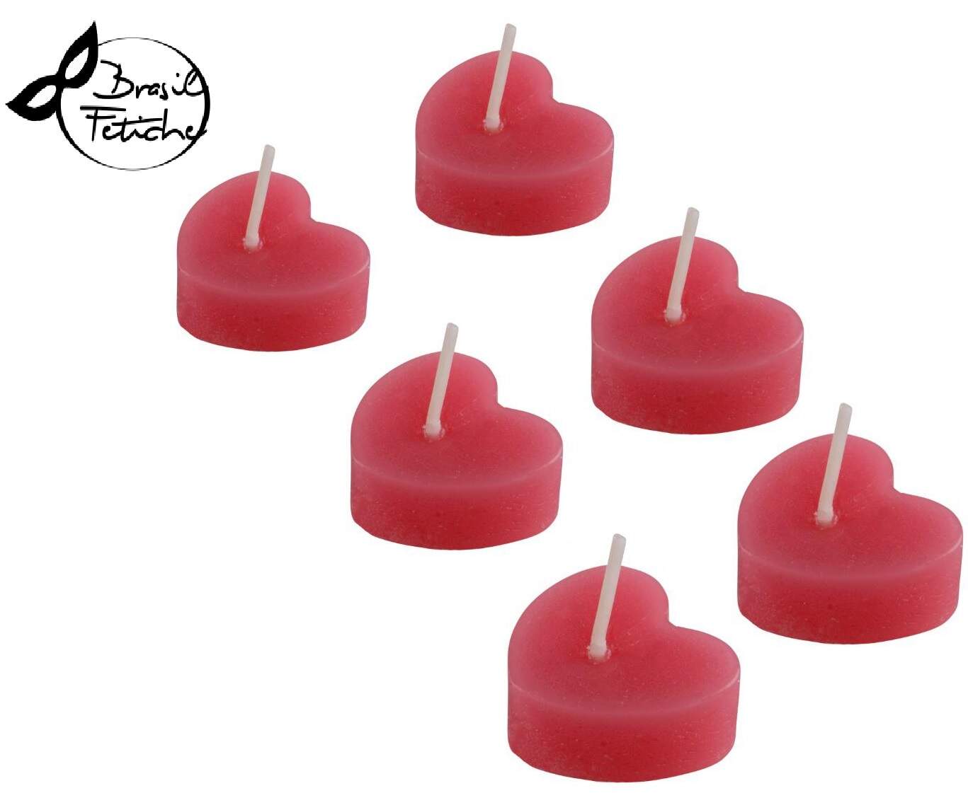 VELA DECORATIVA EM FORMATO DE CORAO COM 6 UNIDADES