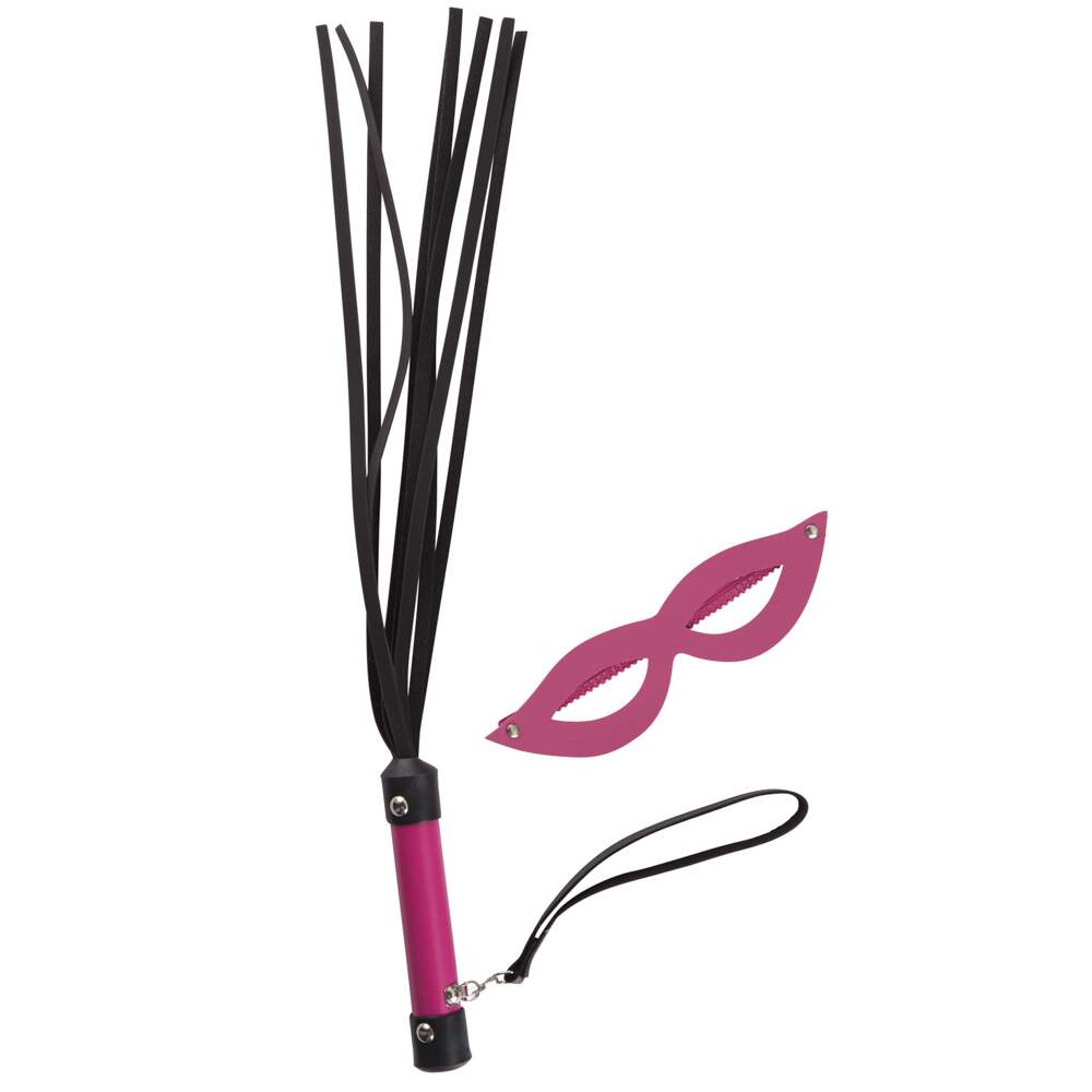 Kit - Chicote Luxo (Tiras 30 cm) com Mscara Rosa