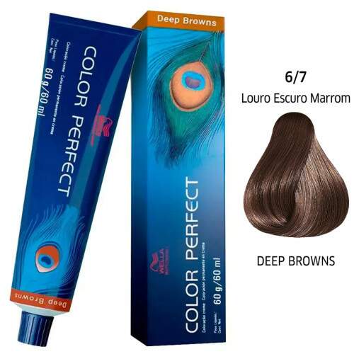 Coloração Color Perfect Wella 6/7 Louro Escuro Marrom Wella