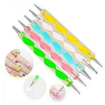 Kit com 5 Pincis Boleadores para Decorao de Unhas