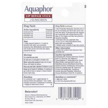 Aquaphor Lip Repair Stick FPS30 Immediate Relief Lip Repair Balm 4,8g