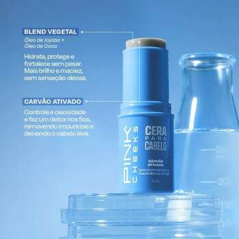 Cera para cabelo Antifrizz Pink Cheeks by Manu Cit com Carvo Ativado