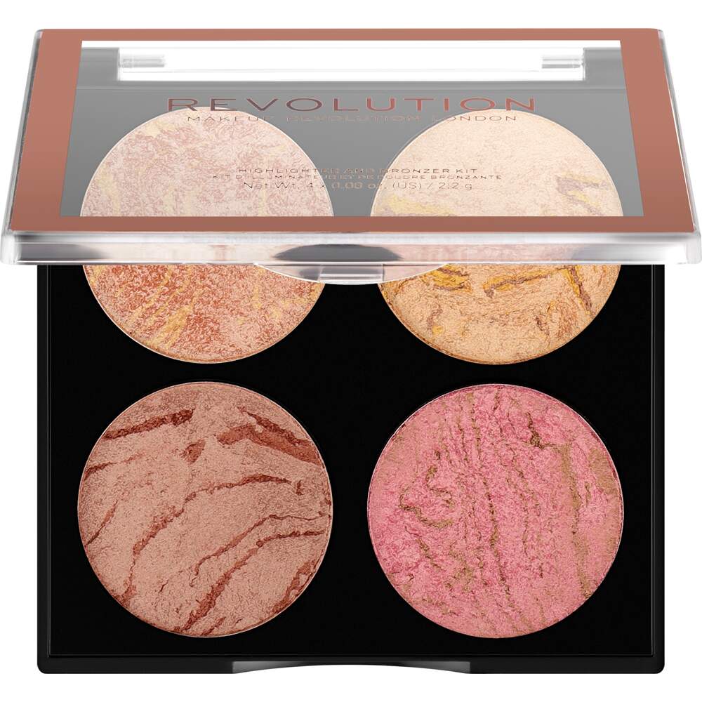Paleta Iluminador e Bronzer Revolution Fresh Perspective Cheek Kit
