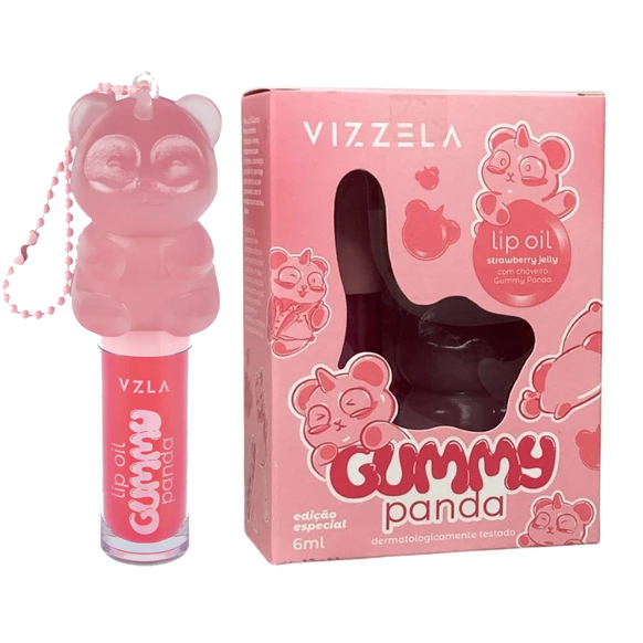 Lip Oil Gummy Panda Chaveiro Vizzela - DANI CASSIANO MAKEUP