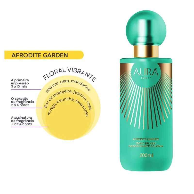 Body Splash Afrodite Garden Deo Colônia 200ml Aura Beauty by Jade
