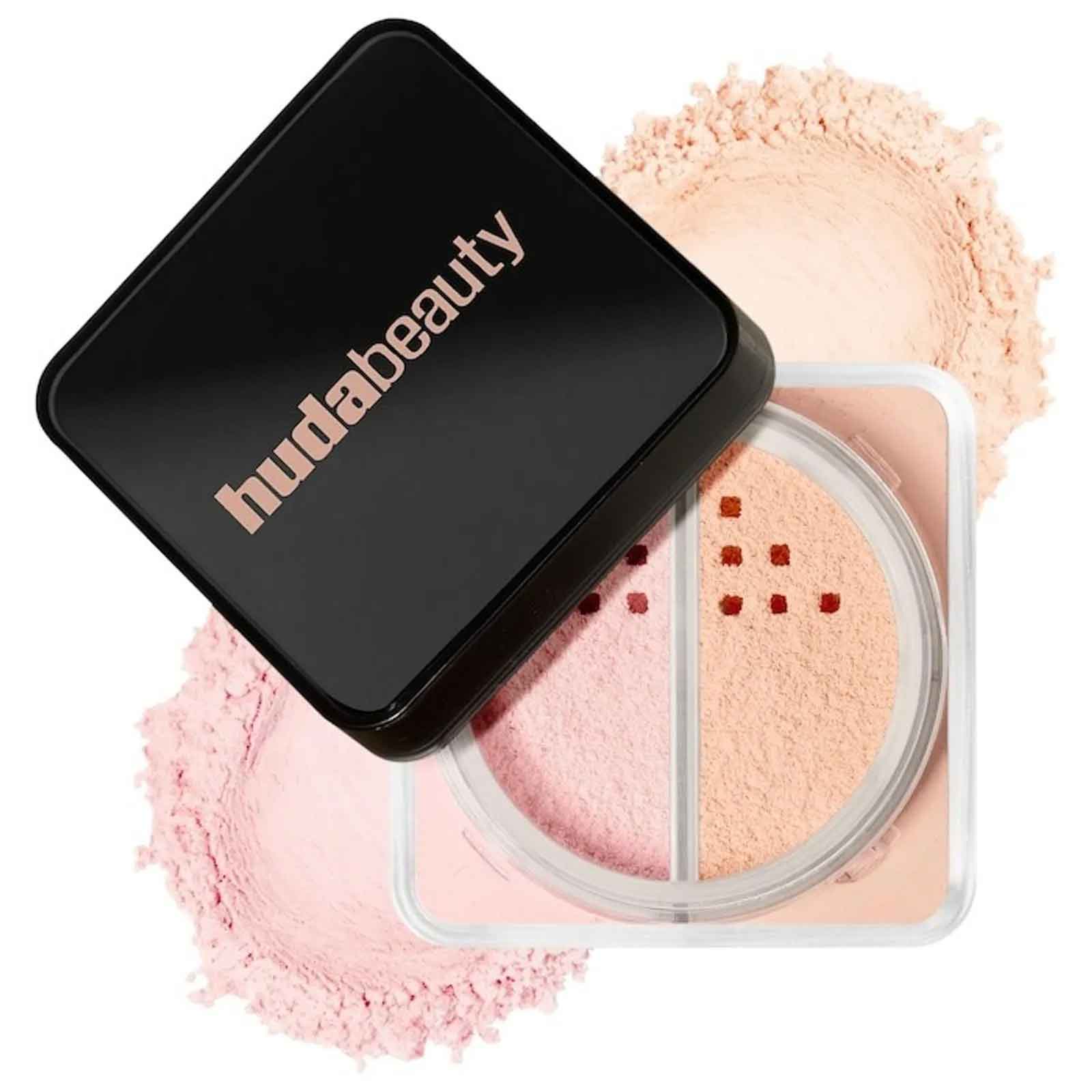 HUDA BEAUTY CHERRY PEACH パウダー Pó Huda Beauty Easy Bake Loose Powder Brightening + Correcting Duo