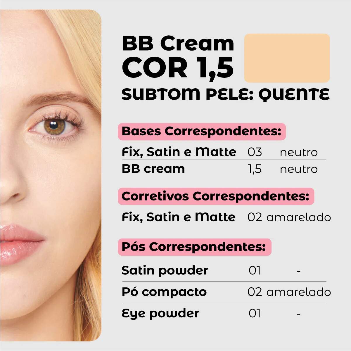 BB Cream FPS30 Cor 1,5 - 35g Vizzela - DANI CASSIANO MAKEUP