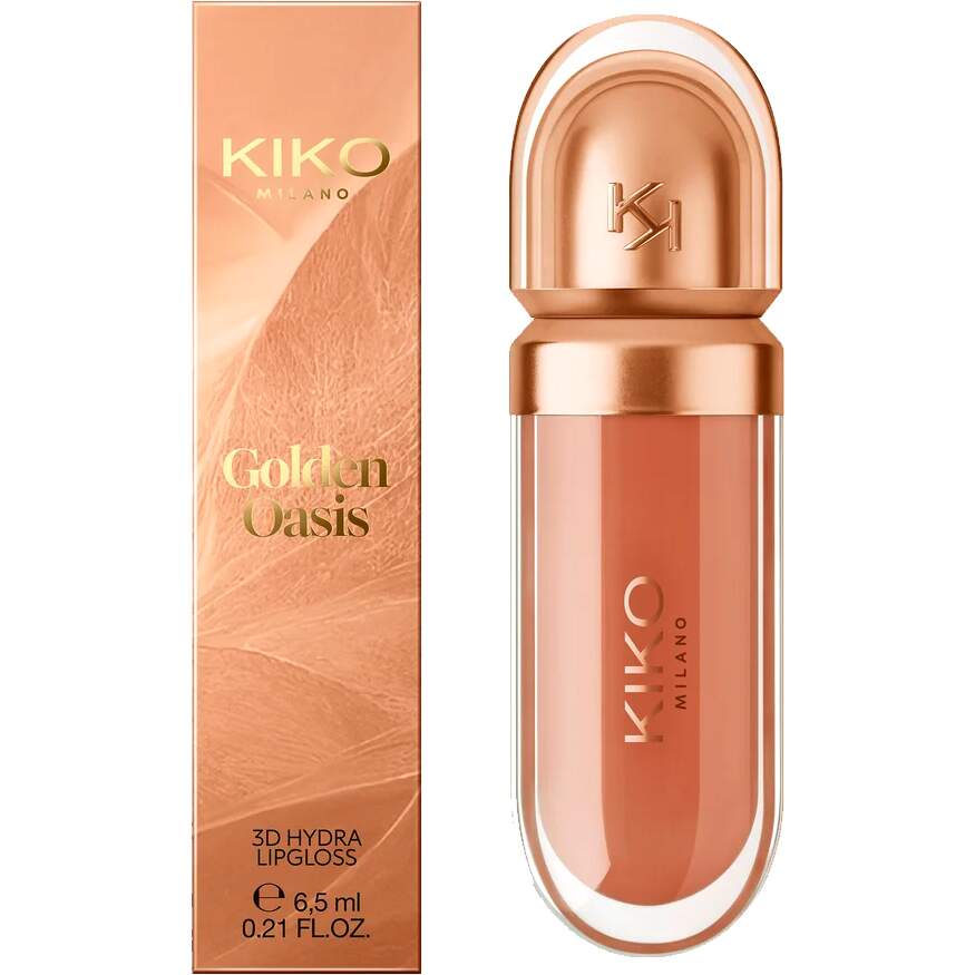 Kiko Lip Gloss 3D Hydra Golden Oasis 03 Natural Rose Gloss Labial