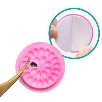 Kit Paleta Flor suporte cola Alongamento de Clios descartvel 10un com dupla face