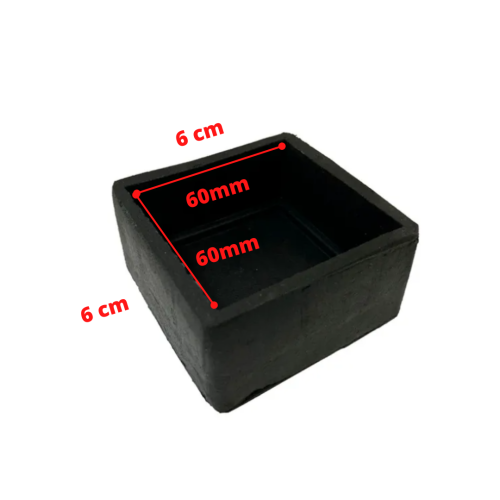 Ponteira Borracha Quadrada Externa 60x60mm-12 Peas