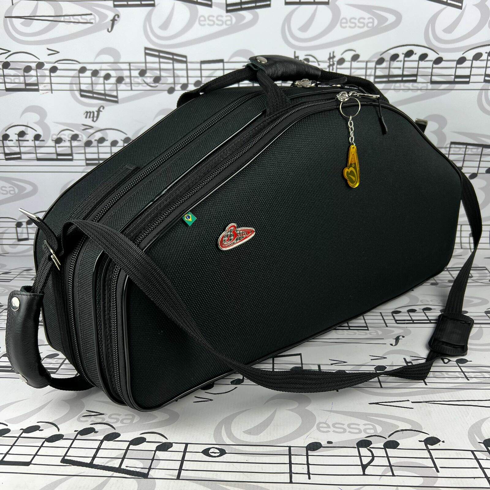 0314) Case Para Sax Alto e Soprano Nylon Preto - Bessa , cases e