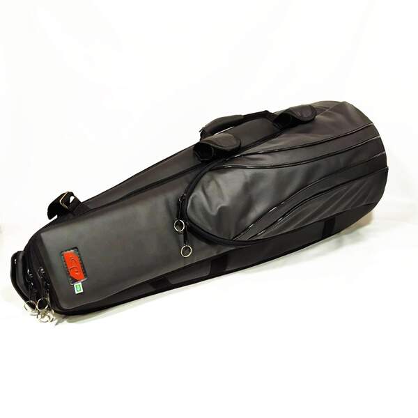 CAPA PARA TROMBONE BAIXO (009) COURO PRETO Bessa , cases e capas para