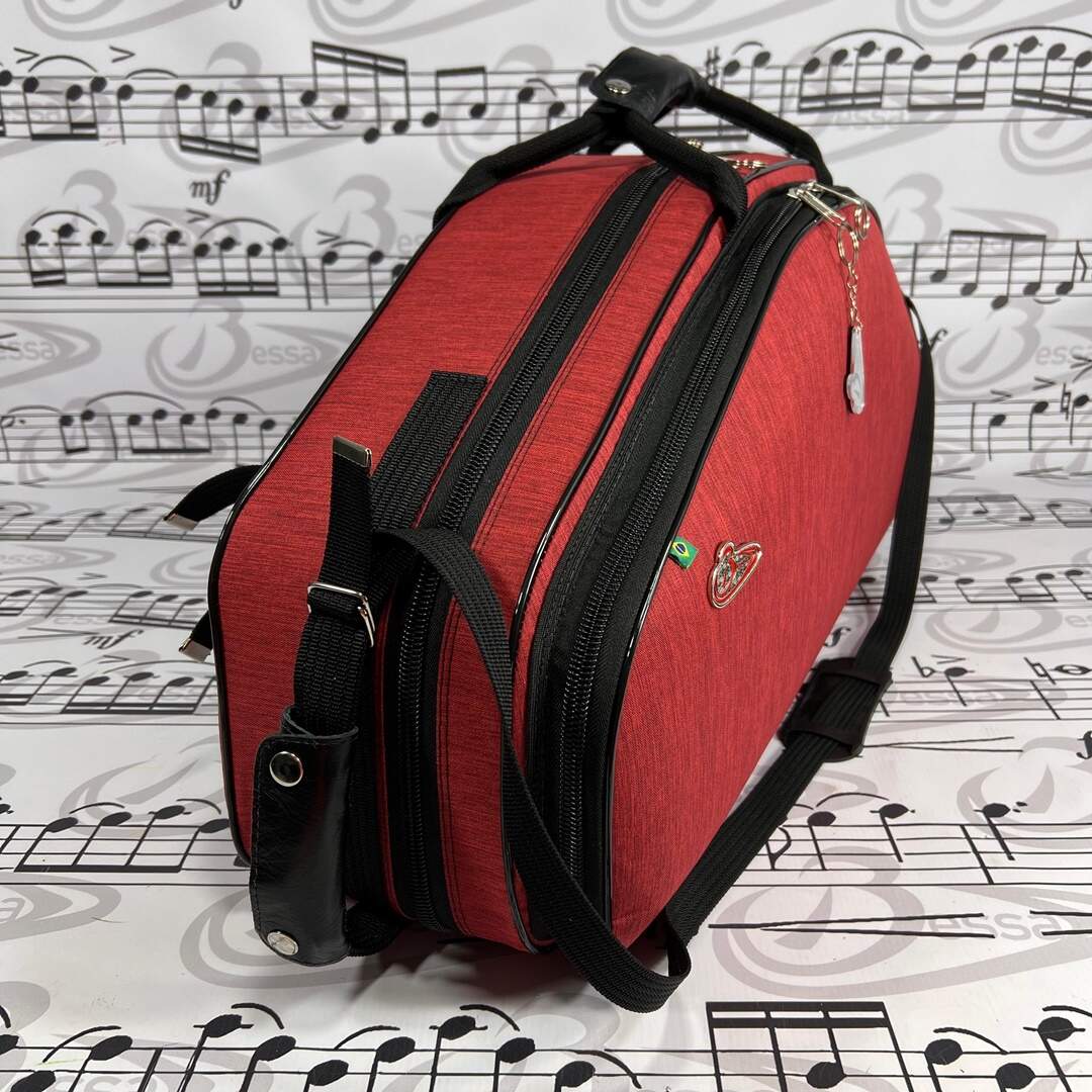 0337) Case para sax alto e soprano Nylon vermelho - Bessa , cases