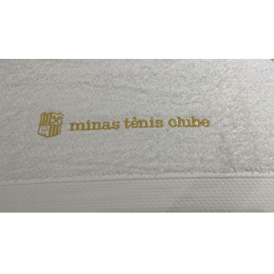 Toalha de Banho Minas Tnis Branca com bordado Dourado