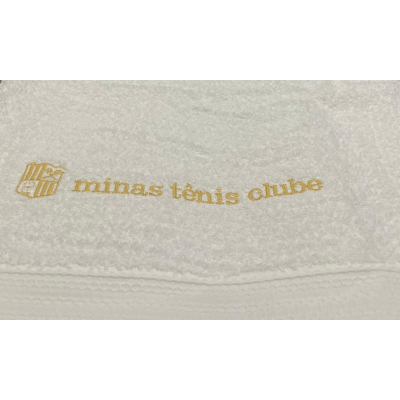 Toalha de Banho Minas Tnis Branca com bordado Dourado