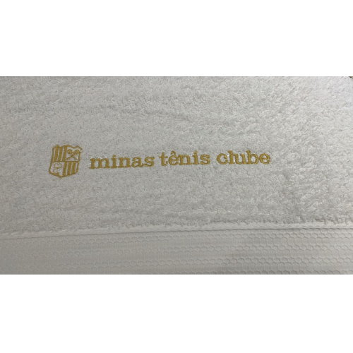 Toalha de Banho Minas Tnis Branca com bordado Dourado