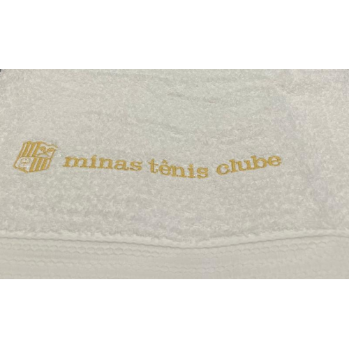 Toalha de Banho Minas Tnis Branca com bordado Dourado