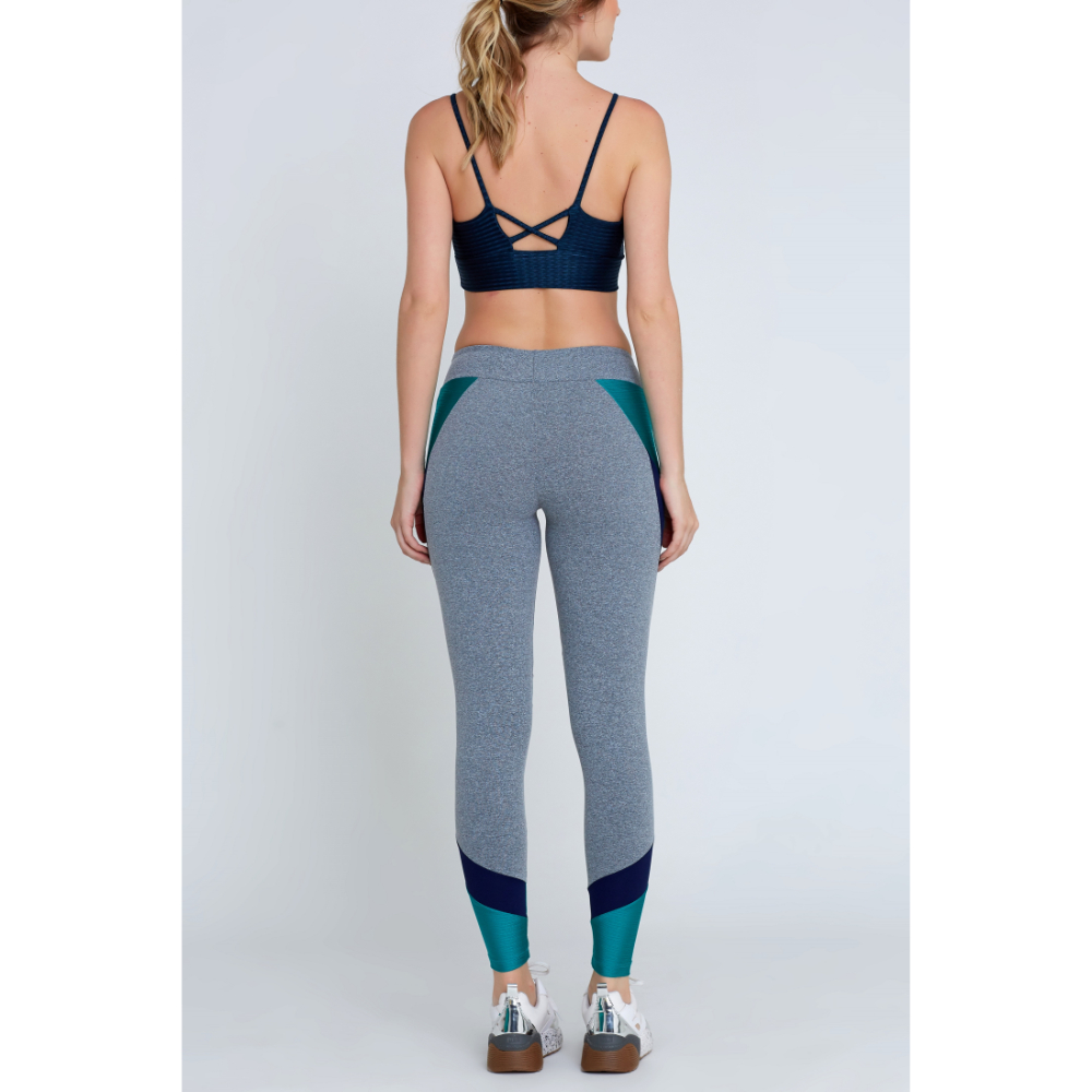 Legging Mescla com Recorte Azul e Verde [LINDA] - Mais Mar