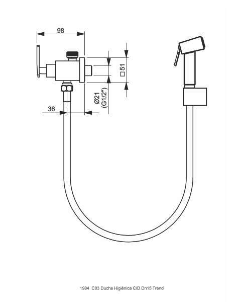 DUCHA HIGIÊNICA C/DERIVAÇÃO - TREND - Boutique das Torneiras