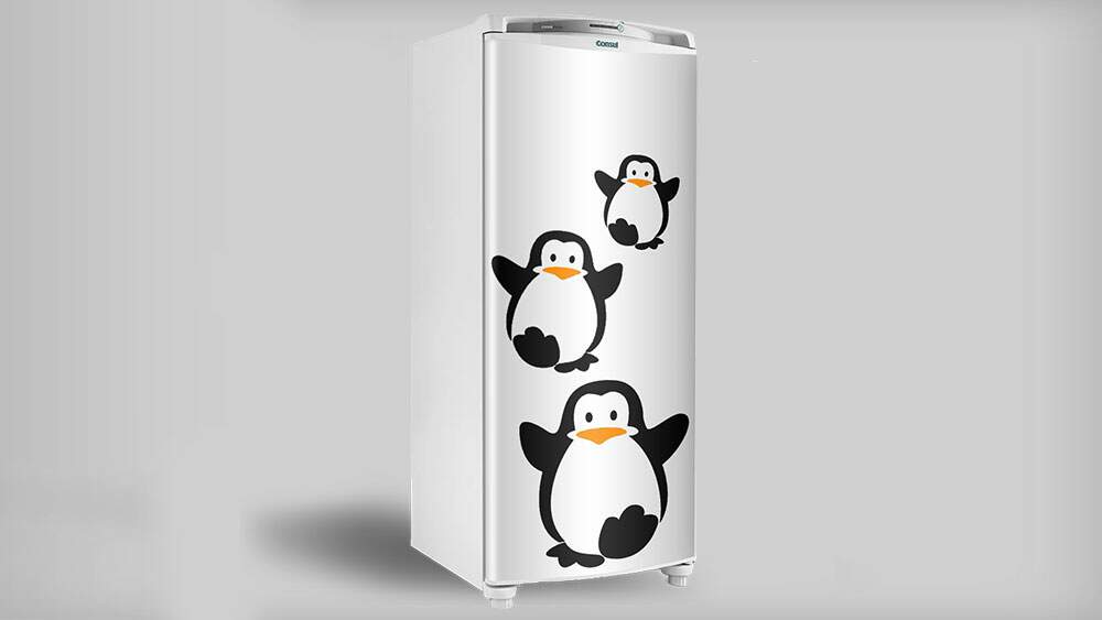 Adesivo de Geladeira de Pinguins Adesivo de Geladeira de Pinguins