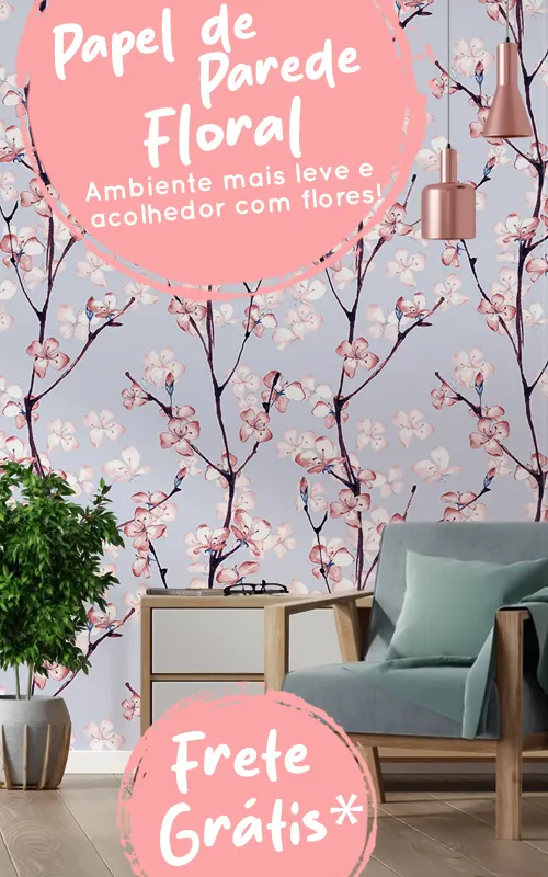 banner papel de parede floral desk e mobie