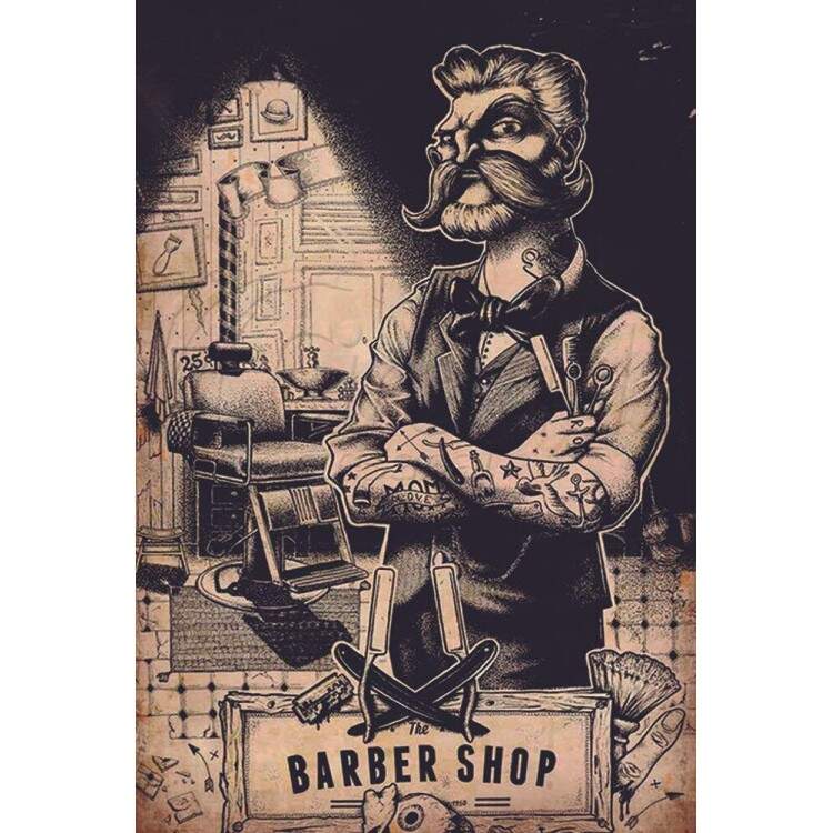 Placa decorativa Barbearia 13 Barber Shop