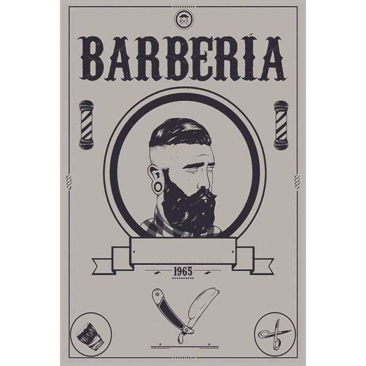 Placa decorativa Barbearia 14 Retr