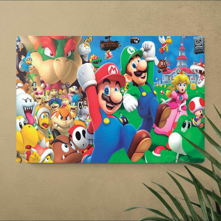 Placa Decorativa Super Mario Bros 9 - Decore com os personagens