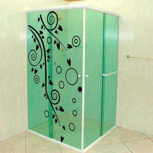 Adesivo para Box de Banheiro Floral 4
