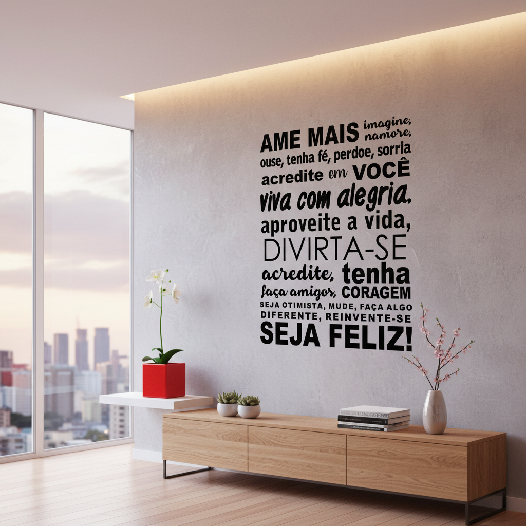 Adesivo de Parede Frase Ame Mais 5