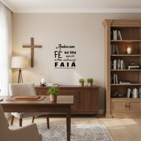 Adesivo de Parede Frase Andar com F