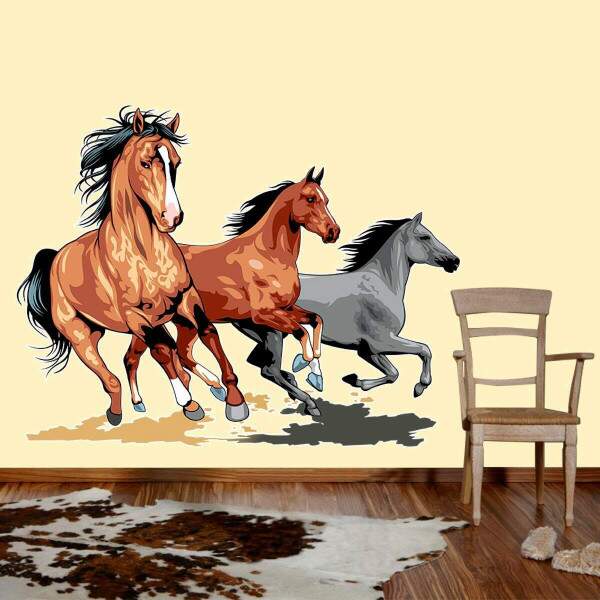 Adesivo de Parede Cavalos Correndo
