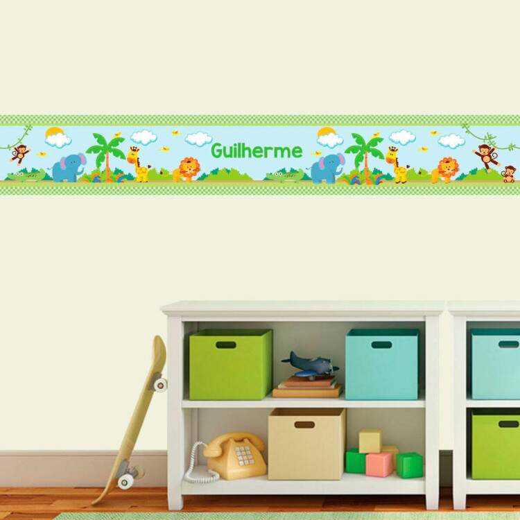 Faixa Decorativa Infantil Safari 15 com nome