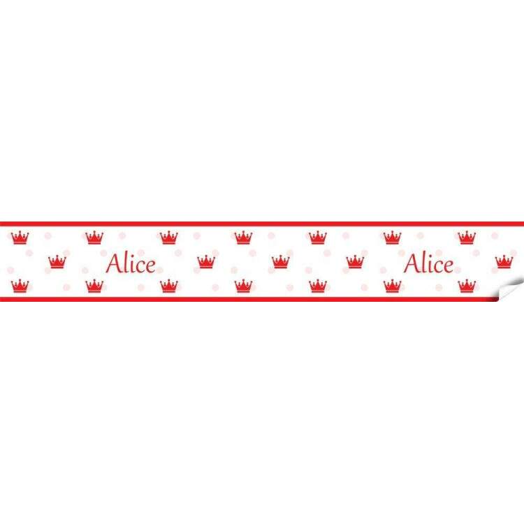 Faixa Infantil Coroa Personalizada Vermelho