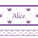 Faixa Infantil Coroa Personalizada Roxo