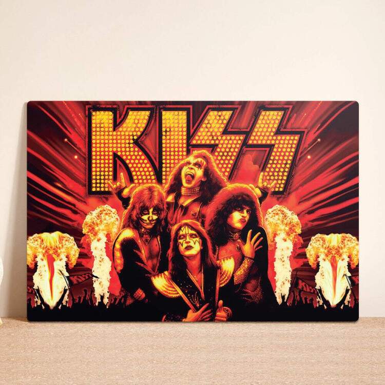 Placa Decorativa Banda Kiss 3 Rock n Roll