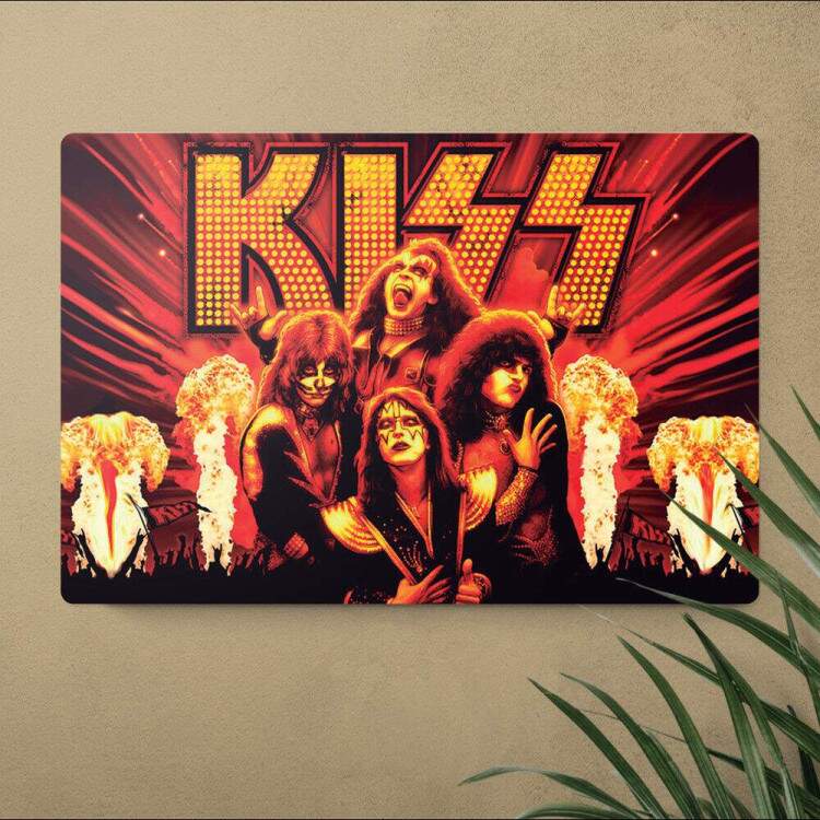 Placa Decorativa Banda Kiss 3 Rock n Roll