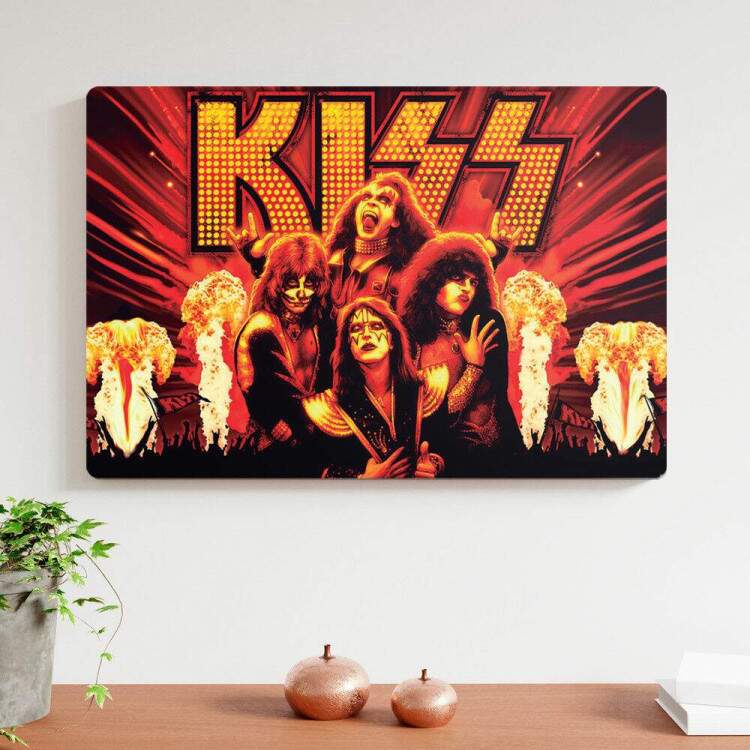 Placa Decorativa Banda Kiss 3 Rock n Roll