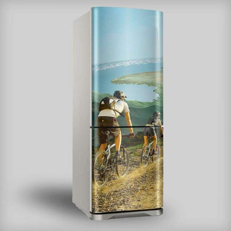 Adesivo de Geladeira Porta Tema Ciclista