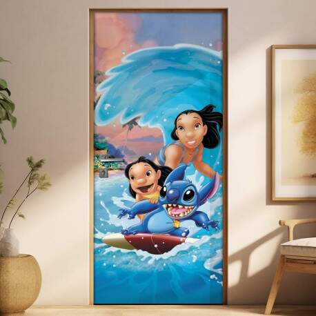 Adesivo para Porta Infantil Lilo e Stitch 2