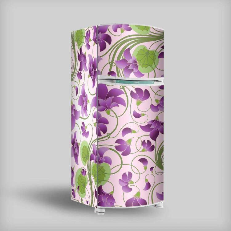 Adesivo para Envelopamento de Geladeira Toda Tema floral 6