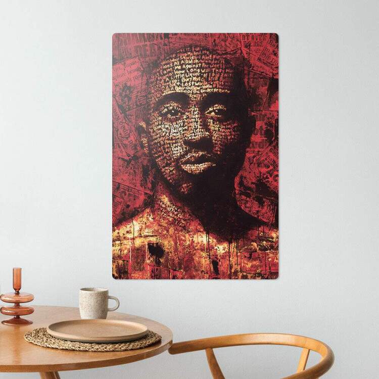 Placa Decorativa Pop Art 53 Tupac