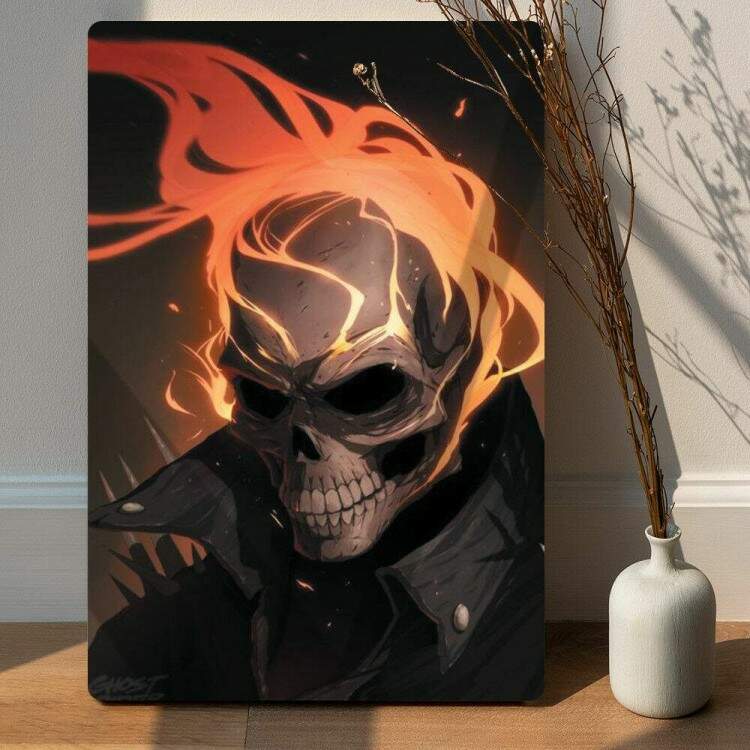 Placa Decorativa Fan Art 13 Motoqueiro Fantasma