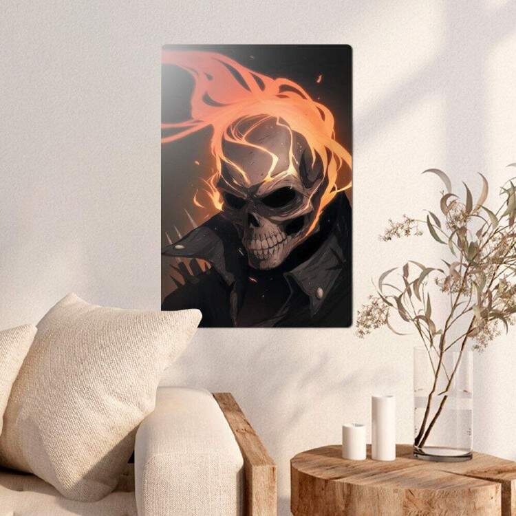 Placa Decorativa Fan Art 13 Motoqueiro Fantasma