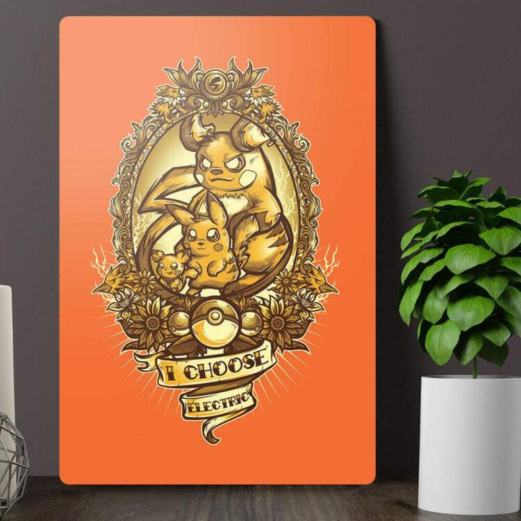Placa Decorativa Fan Art 15 Pokmon I Choose Eletric