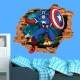 Adesivo de Parede Buraco Falso 3D Capit�o Am�rica 01