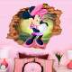 Adesivo de Parede Buraco Falso 3D Infantil Minnie