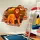 Adesivo de Parede Buraco Falso 3D Infantil Simba
