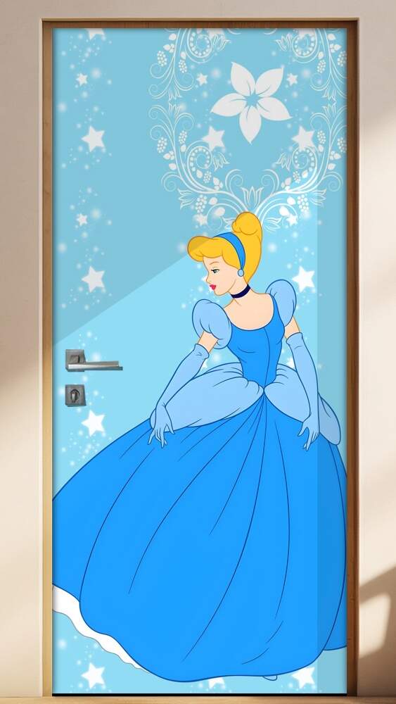 Adesivo para Porta Infantil Princesa Cinderela 1